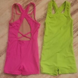 Pink and Green Biketards